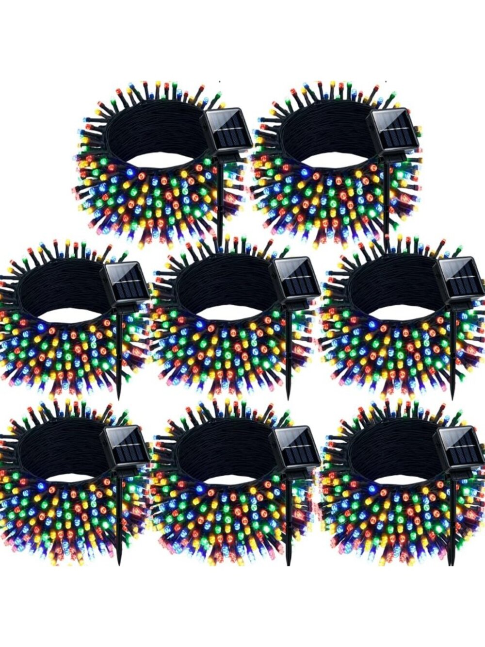 8-Pack Solar Christmas String Lights, 800 LED Outdoor Fairy Lights for Decor